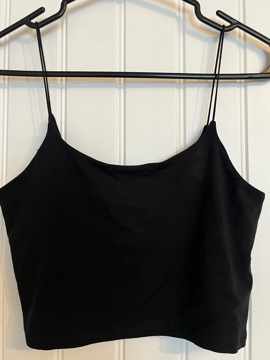 Wilfred Tops - Wilfred Free Black Spaghetti-Strap Crop Cami - Medium